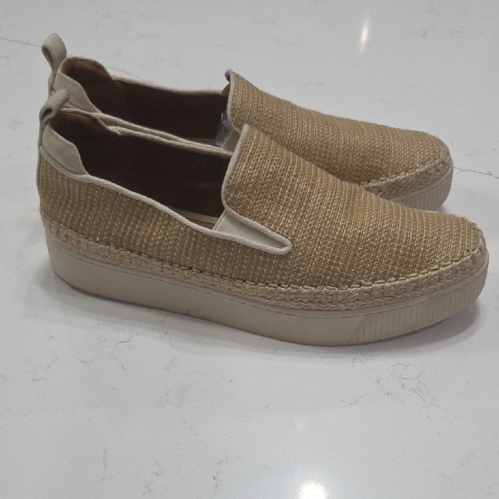 Franco Sarto Tan Espadrille Slip-Ons Sz 9.5 Pre-owned